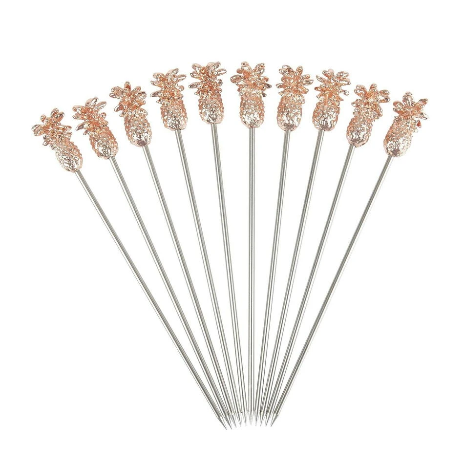 Ananas Cocktailspieße Kupfer - 10er-Pack BTBL3733 by Beaumont color Koppar