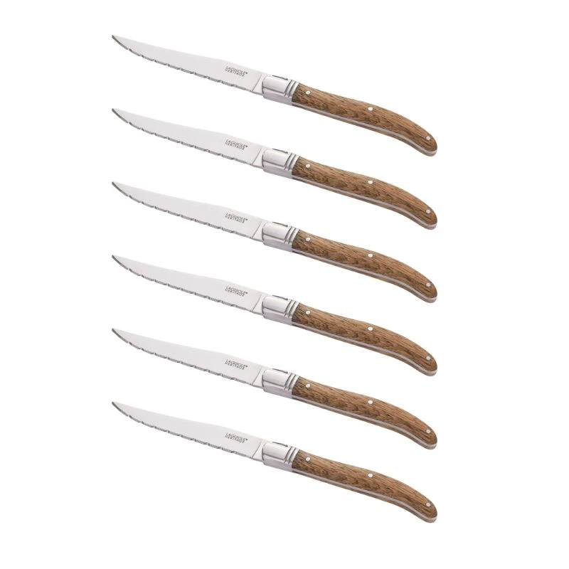 Laguiole Heritage Messer Weißeiche 6 Stk. 40273004 by Laguiole color Svart