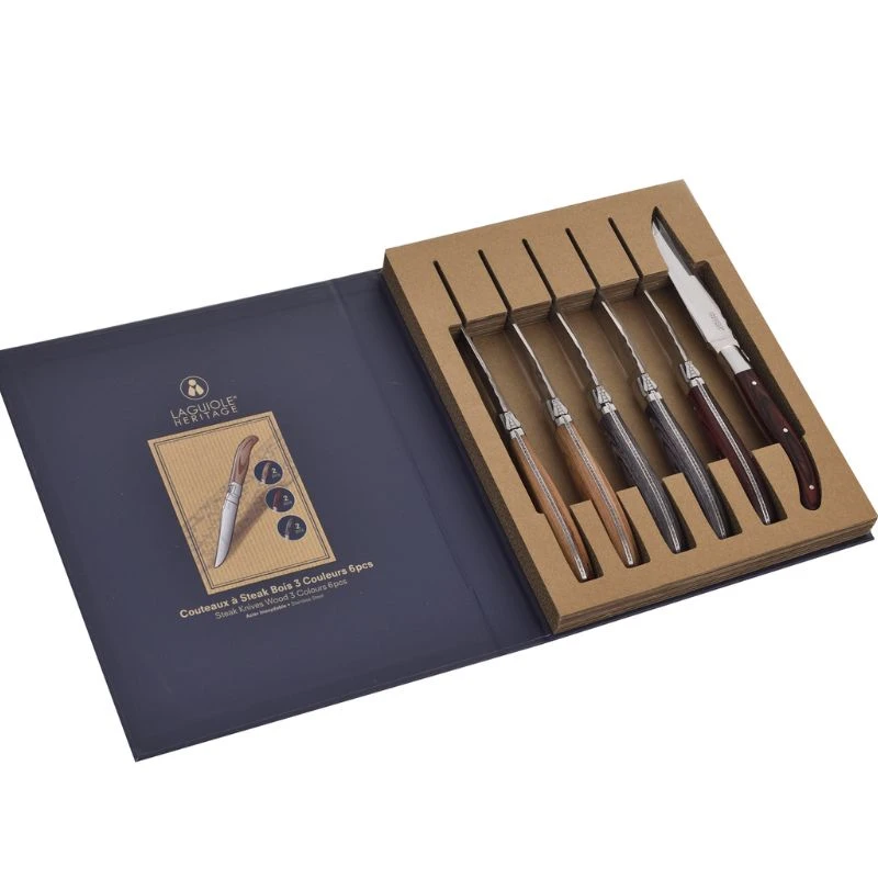 Laguiole Heritage Messer Pakkaholz 6er-Set 40273003 by Laguiole color Svart