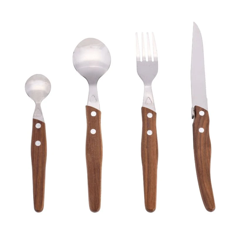 Laguiole Besteckset mit Walnussholz-Tablett, 24-teilig 40269070 by Laguiole color Svart