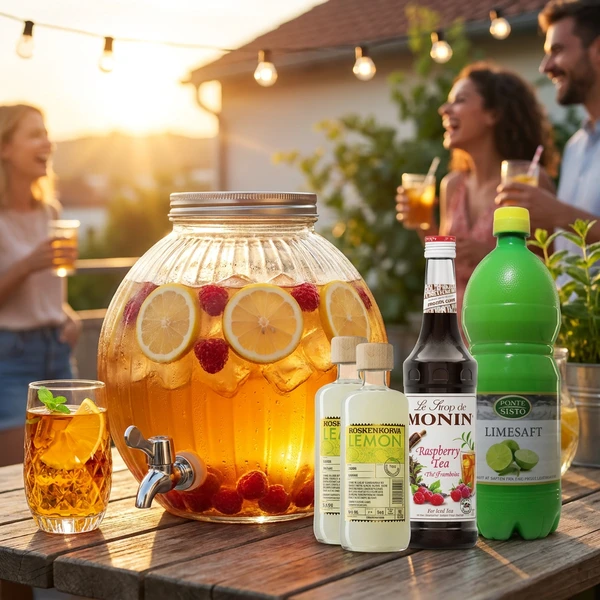 Himbeer-Zitronen-Tee-Spender Getränkepaket 5 Liter DDSKpakke35 by Barlife color Svart