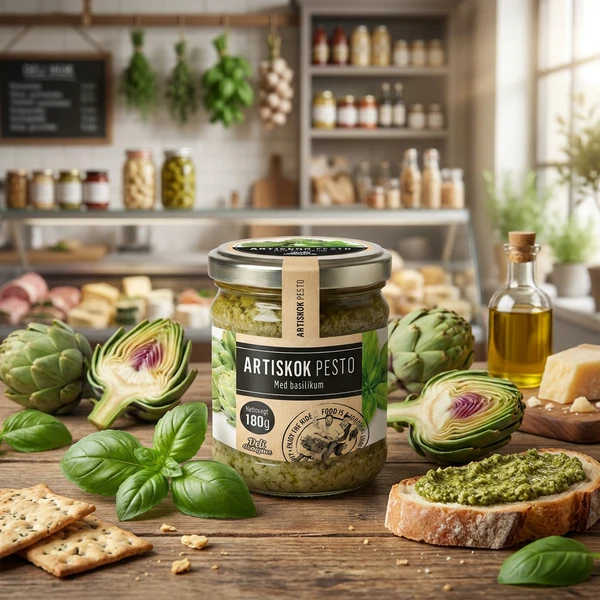 Artischocken-Pesto mit Basilikum 180g 117DD by Deli Drengene color Svart