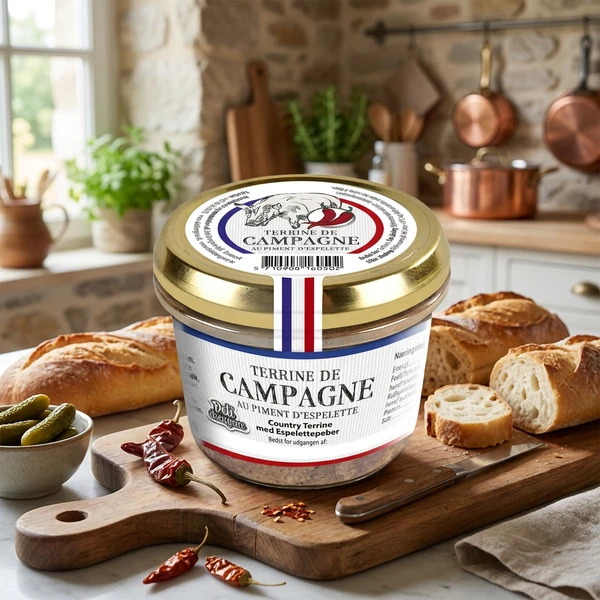 Country Terrine mit Espelette-Pfeffer DD 180g 15513 by Deli Drengene color Svart