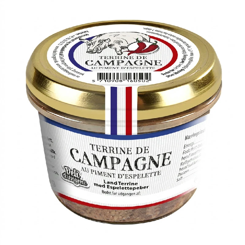 Country Terrine mit Espelette-Pfeffer DD 180g 15513 by Deli Drengene color Svart
