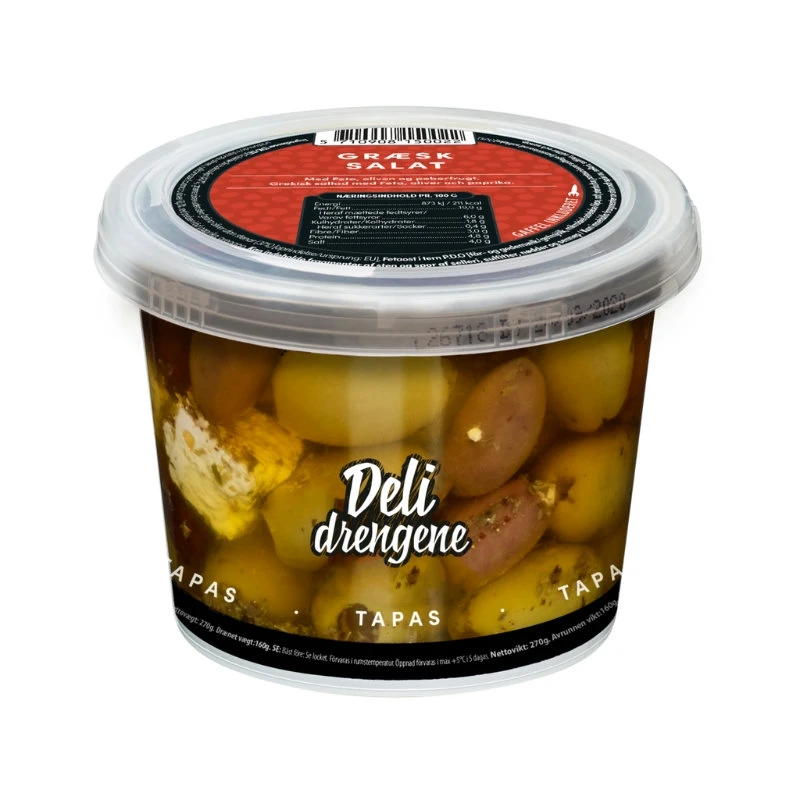 Griechischer Salat 270g (160g Abtropfgewicht) 1802 by Deli Drengene color Svart