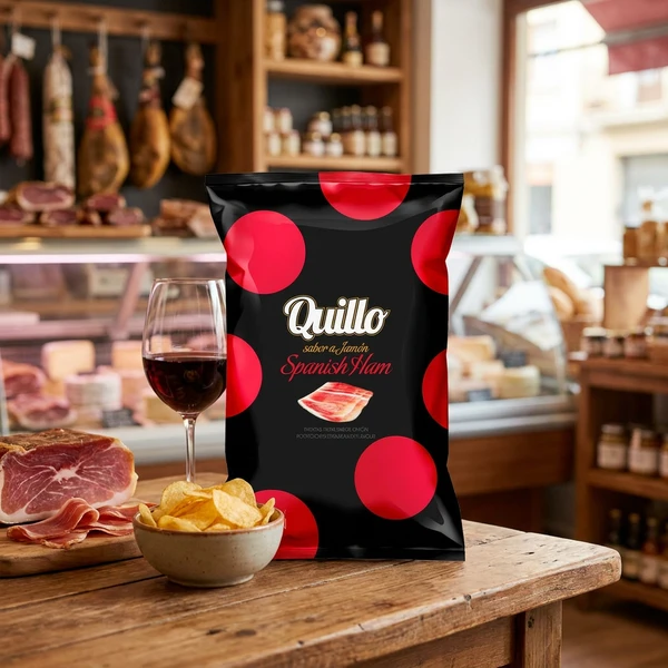 Quillo Serrano Chips 45g 1988 by Deli Drengene color Svart