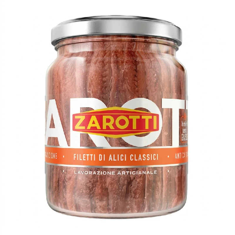 Sardellen in Sonnenblumenöl Zarotti 380g (200g) 59215 by Deli Drengene color Svart