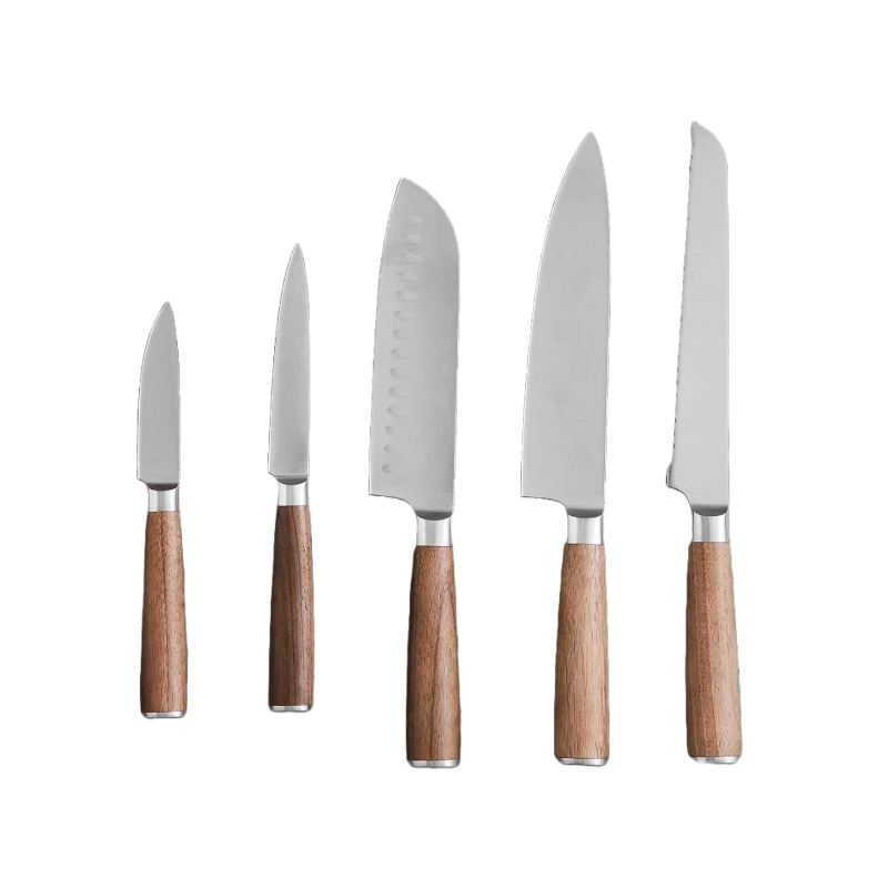 Hâws Santo Kochbesteck-Set 5-teilig Walnussholz 30-HSCS5W by Hâws Santo color Silver/brun