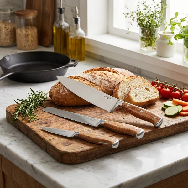 Hâws Santo Kochmesserset 3-teilig Eiche FSC 30-HSCS3OAK by Hâws Santo color Silver/brun