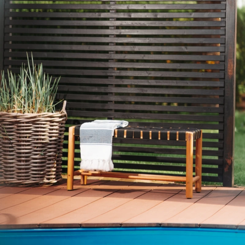 Hâws Nooka Bank schwarzes Seil 90x45x33 cm 30-HNBB by Hâws Nooka color Svart