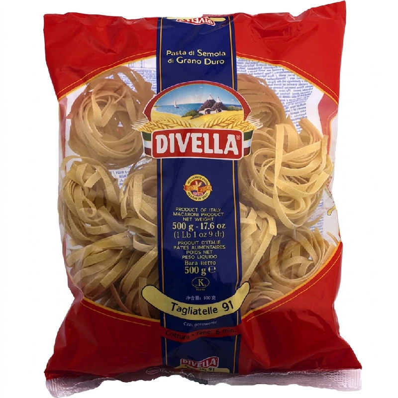 Tagliatelle 91 breite Bandnudeln 500 g 10170 by DIVELLA color Svart