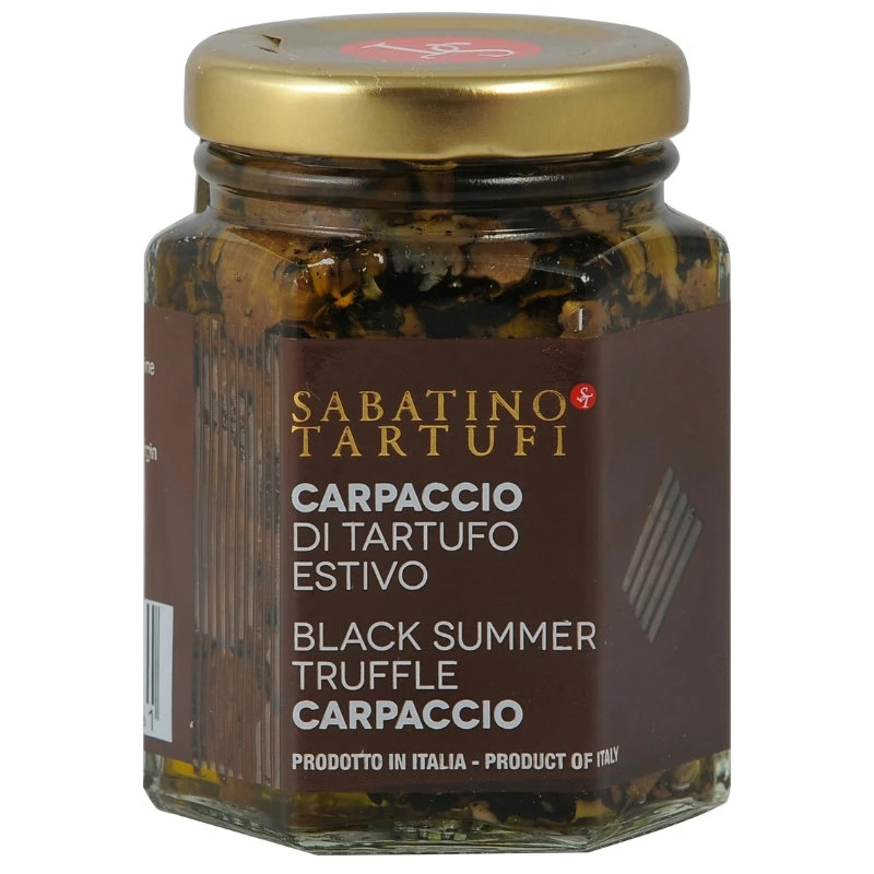 Schwarzes Trüffelcarpaccio 100% Glas 90 g 19040 by Sabatino color Svart