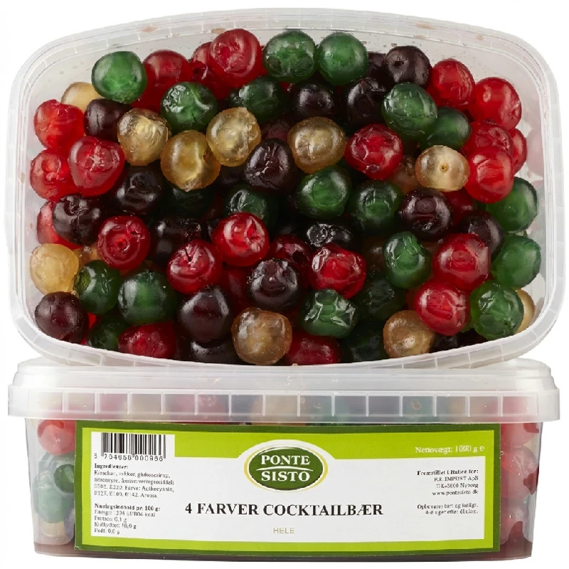 Cocktailkirschen ganz 4 Farben 1 kg PET 27150 by Ponte Sisto color Svart