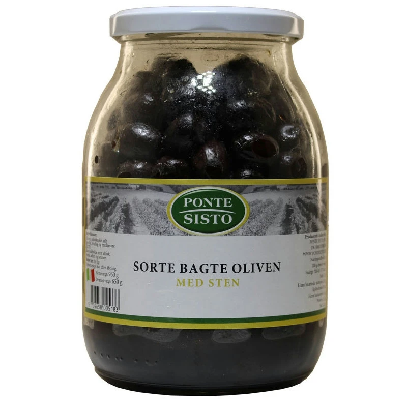 Schwarze gebackene Oliven 960 g 17561 by Ponte Sisto color Svart