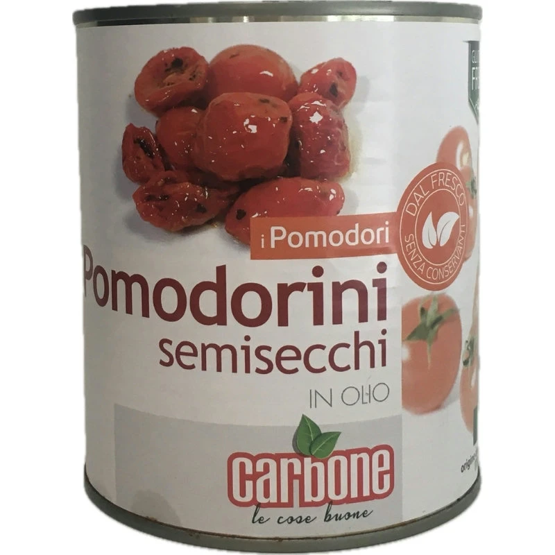 Semi-Dried Cherrytomaten rot halbiert Dose 800 g 18028 by CARBONE color Svart