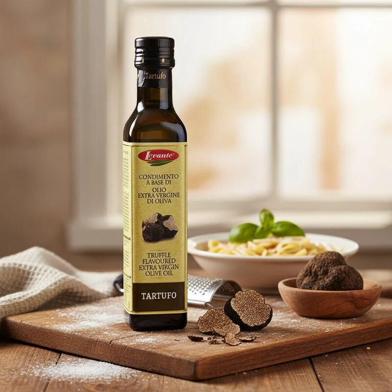 Natives Olivenöl Extra mit schwarzem Trüffel 250 ml 15106 by Levante color Svart