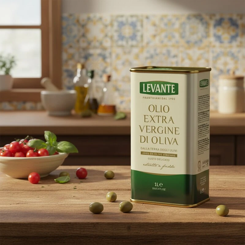 Natives Olivenöl Extra 100% italienisch 1 l Dose 15304 by Levante color Svart
