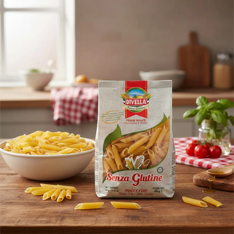 Glutenfreie Penne Rigate 400 g 10290PS by DIVELLA color Svart