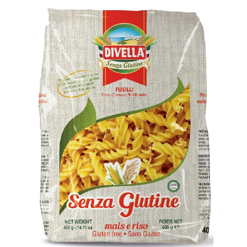 Glutenfreie Fusilli 400 g 10291PS by DIVELLA color Svart