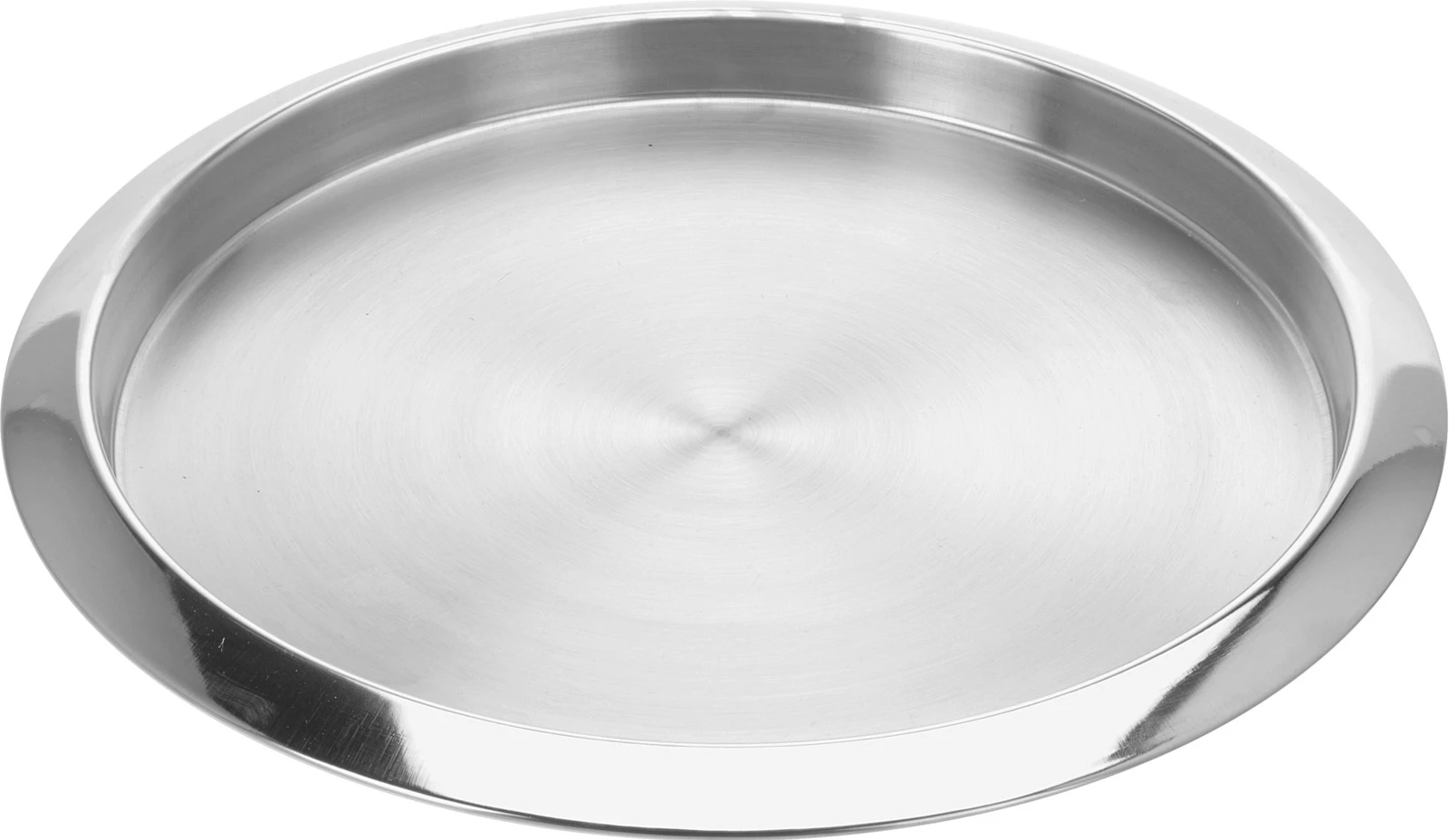 Serviertablett mit hohem Rand Edelstahl 35 cm A12400800 by Koop color Silver