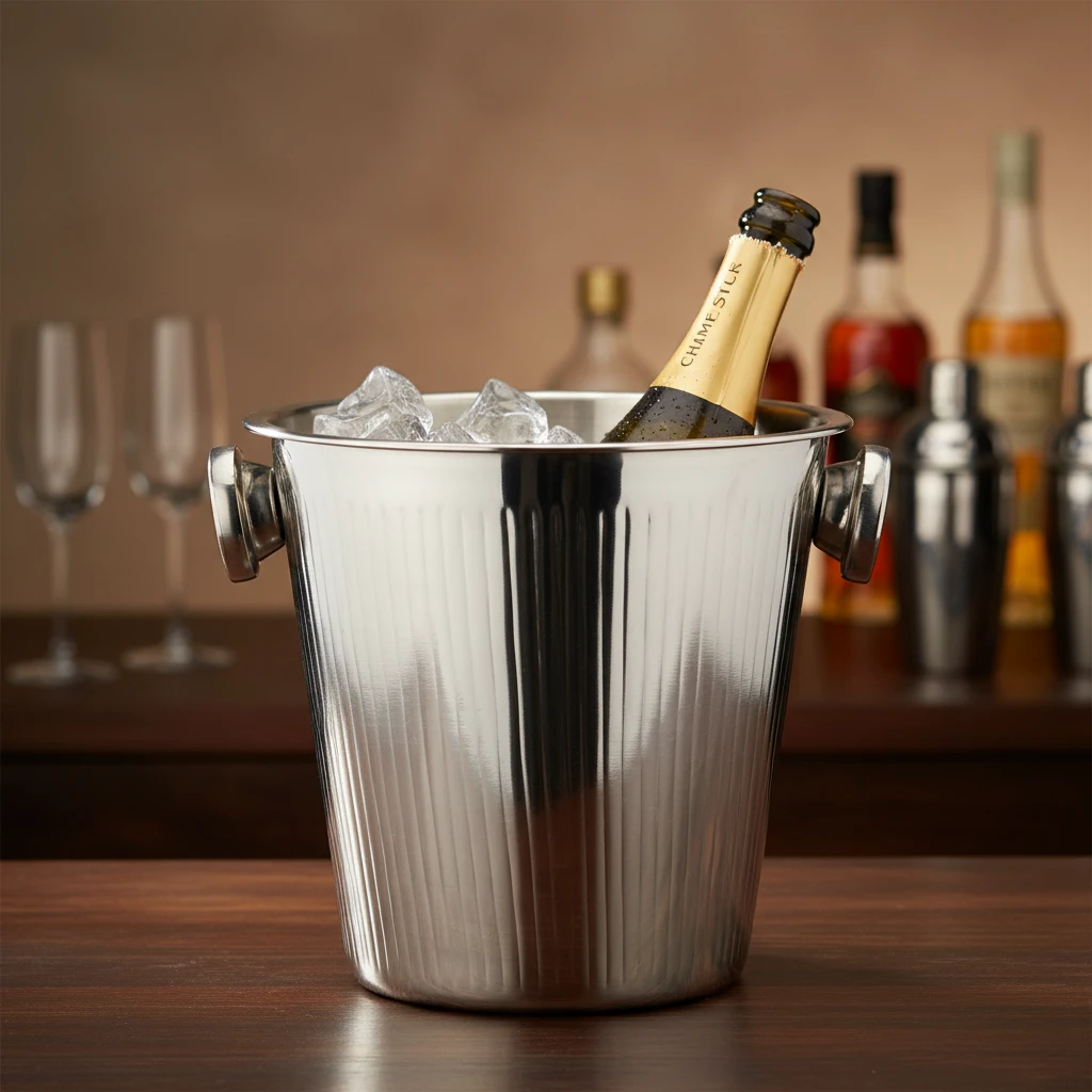 Champagnerkühler 20 cm geriffelt A12441830 by Koop color Svart