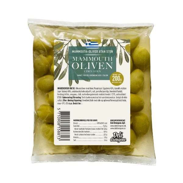 Mammouth Oliven ohne Stein 200g 2107 by Deli Drengene color Svart