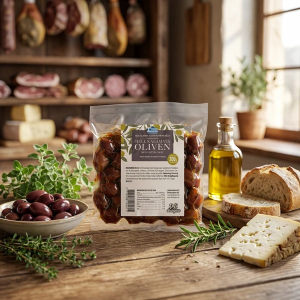 Kalamata Oliven mit Kräutern & Gewürzen 200g 2109 by Deli Drengene color Svart