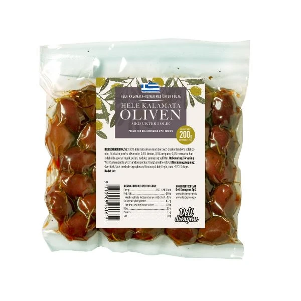 Kalamata Oliven mit Kräutern & Gewürzen 200g 2109 by Deli Drengene color Svart