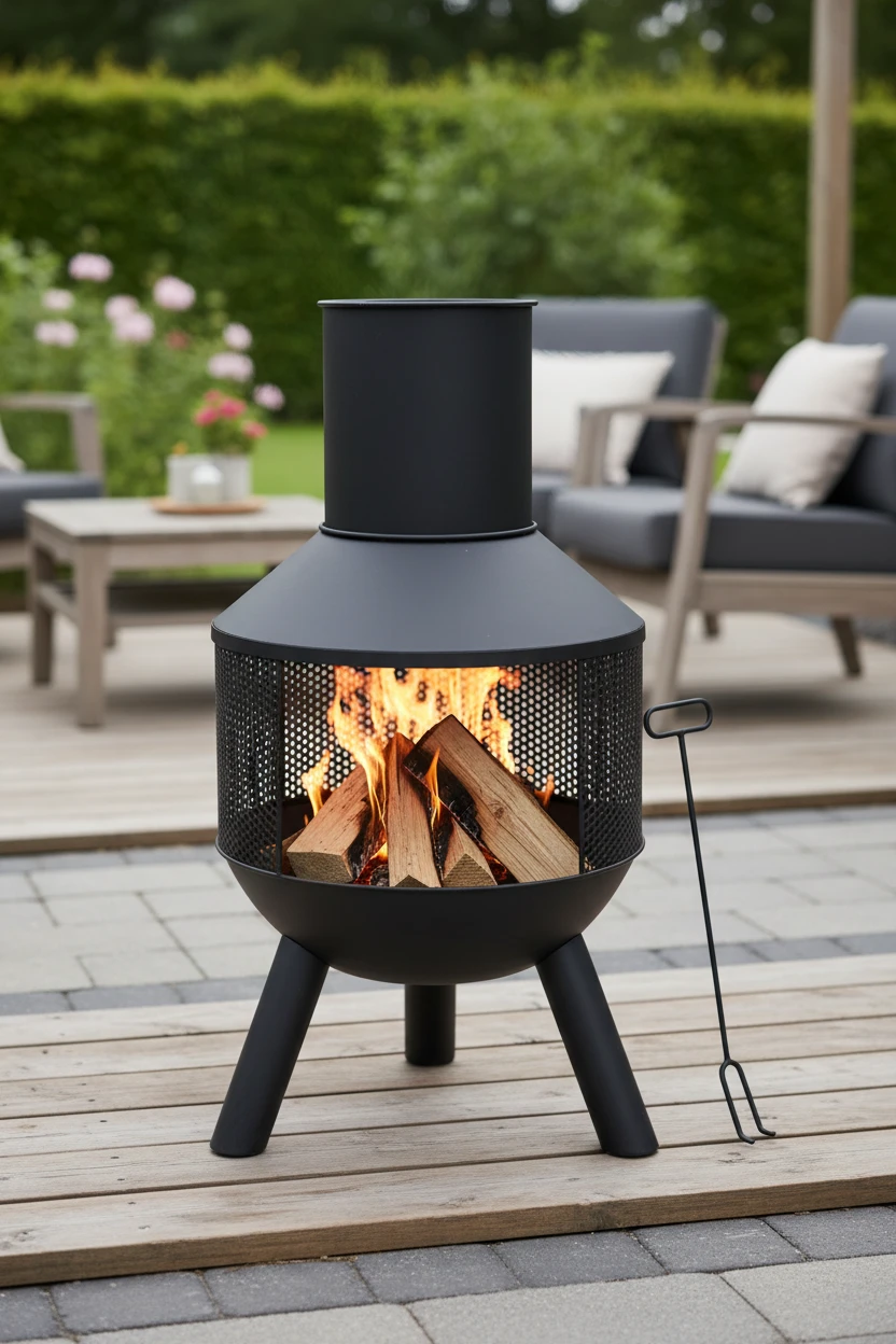 Metall-Gartenkamin L37 x B37 x H74 cm Outdoor CM7000220 by Koop color Groot