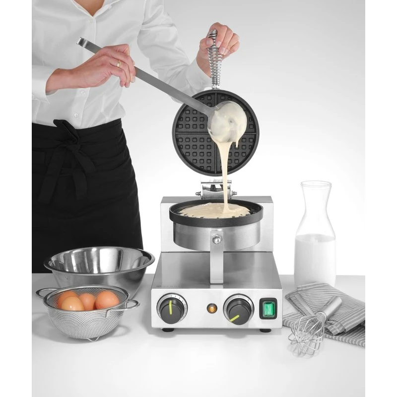 Waffeleisen rund Ø190 mm 230V 1000W 212172 by Hendi color Svart