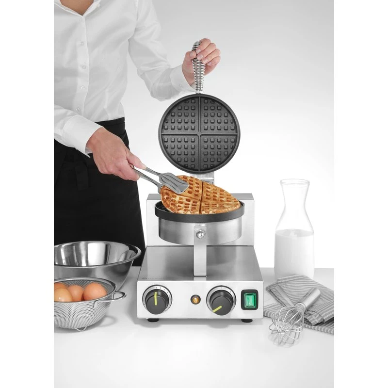 Waffeleisen rund Ø190 mm 230V 1000W 212172 by Hendi color Svart