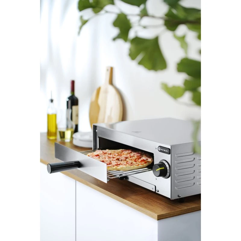 Pizzaofen Edelstahl 480x420x195 mm 230V 1450W 220306 by Hendi color Svart