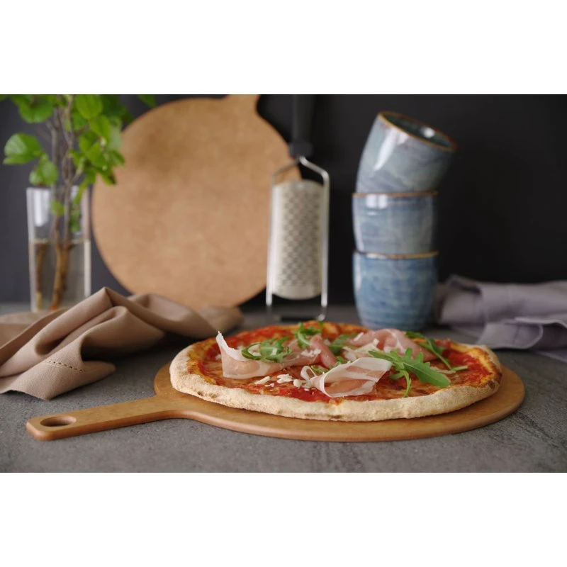 Pizzabrett mit Griff 304x405x6 mm Holzfaser 505533 by Hendi color Svart