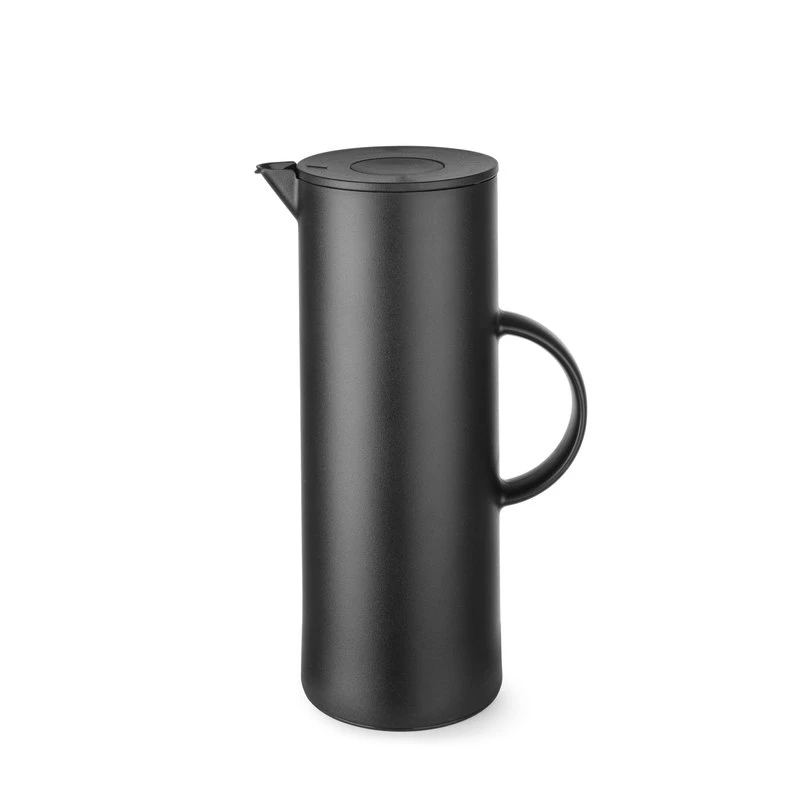 Isolierkanne Schwarz 1 l PP mit Drucktaste 449615 by Hendi color Svart