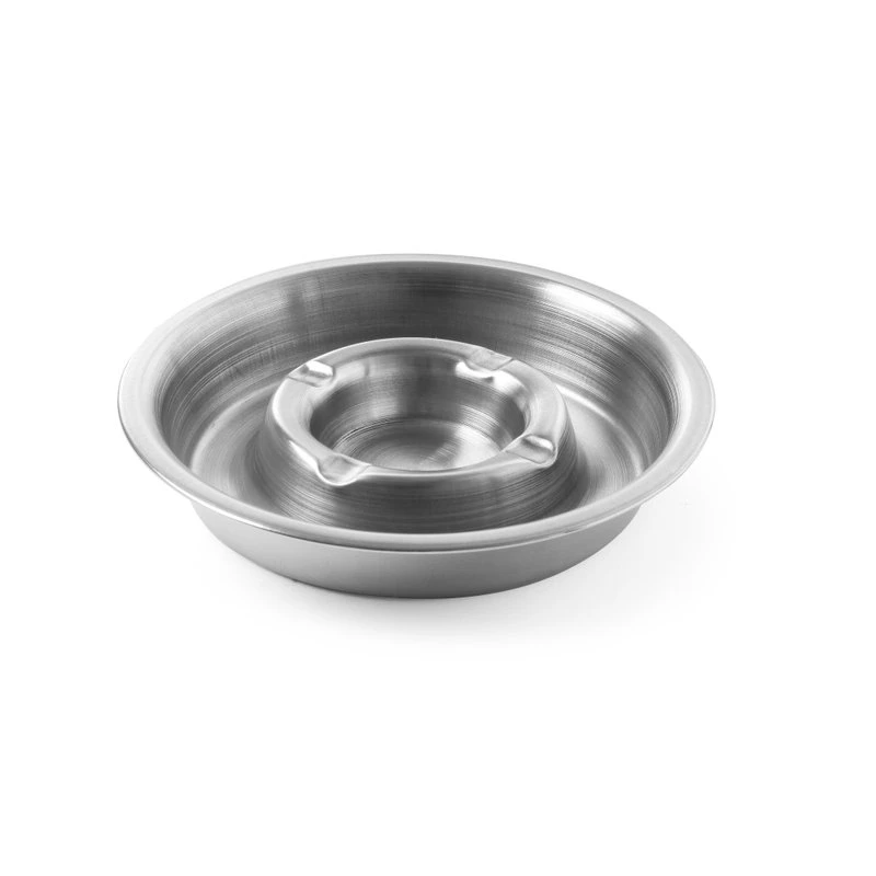 Aschenbecher mit Glutrand Edelstahl 140x30 mm 440001 by Hendi color Svart