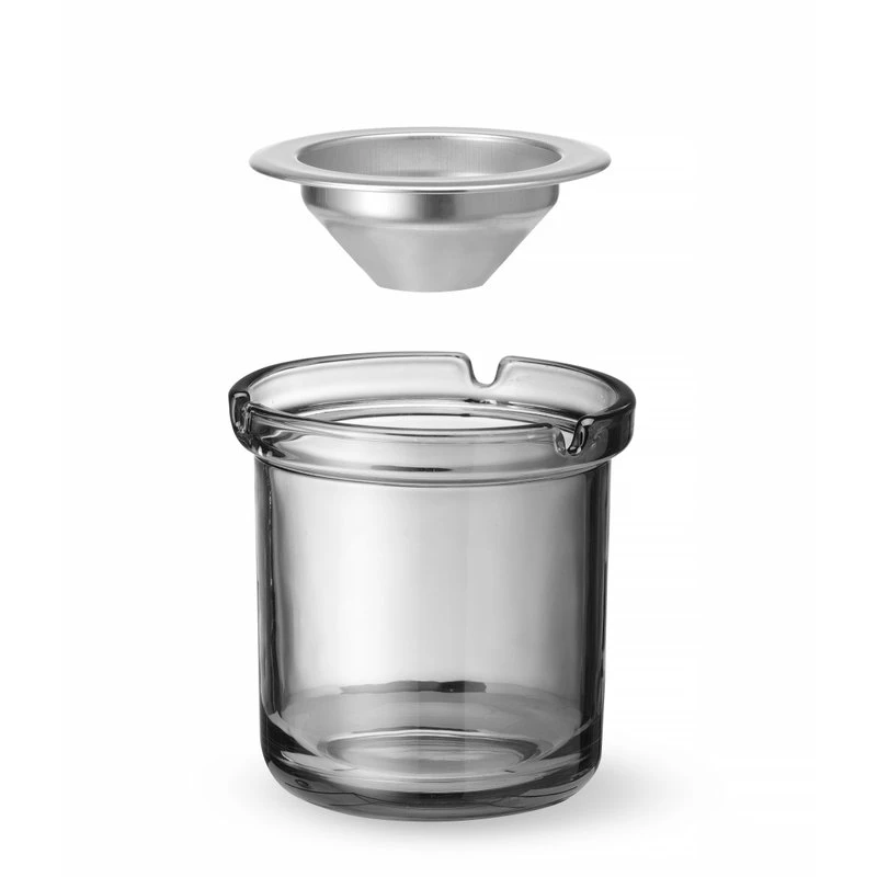 Glasaschenbecher mit Trichter Edelstahl 98x99 mm 440117 by Hendi color Svart