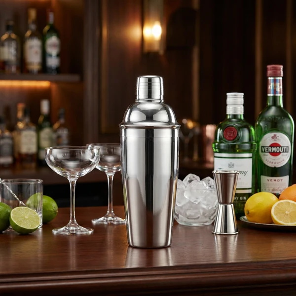 Cocktailshaker Edelstahl 0,75 l 80x240 mm 593004 by Hendi color Svart