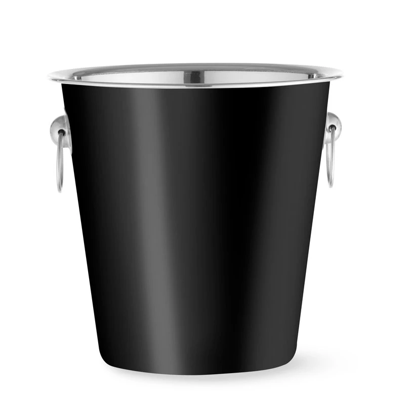 Weinkühler mit Ringgriffen 3,3 l Edelstahl 220x190 mm 593202 by Hendi color Svart