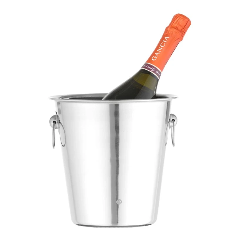 Weinkühler mit Ringgriffen 3,3 l Edelstahl 220x190 mm 593202 by Hendi color Svart