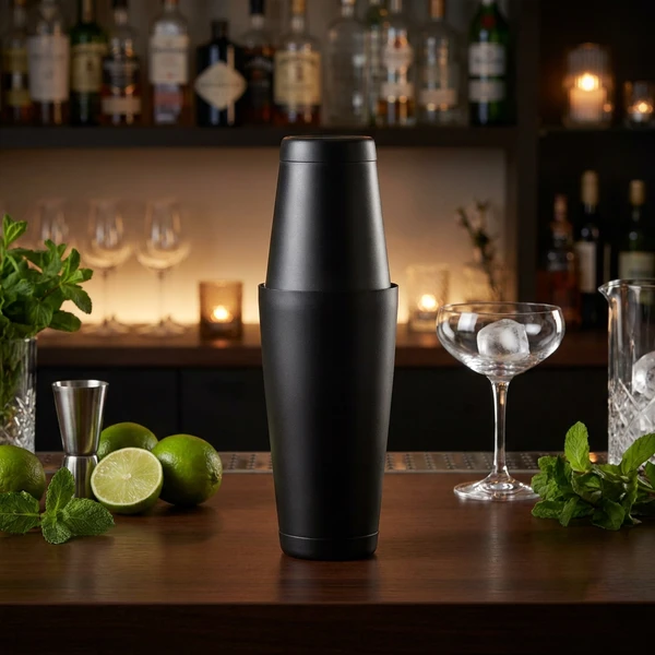 Cocktailshaker Edelstahl schwarz 800 ml 596418 by Hendi color Svart