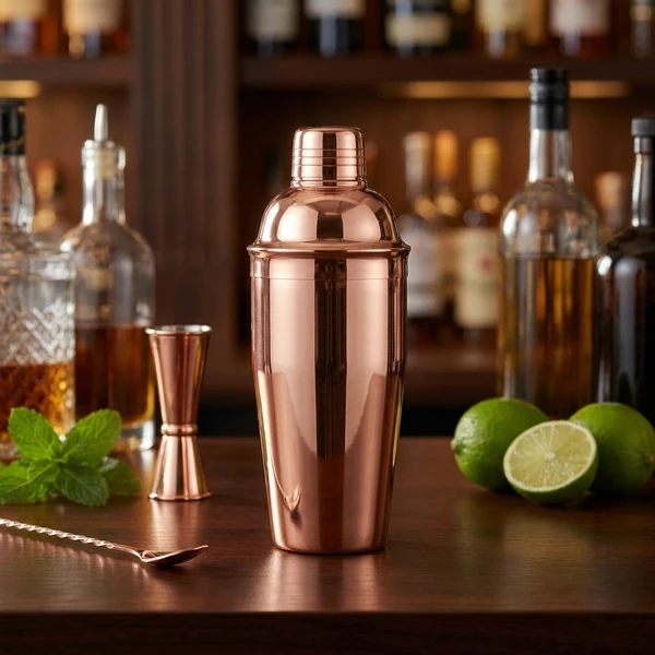 Cobbler Shaker 3-teilig 0,75 l Edelstahl Kupfer-Look 596425 by Hendi color Svart