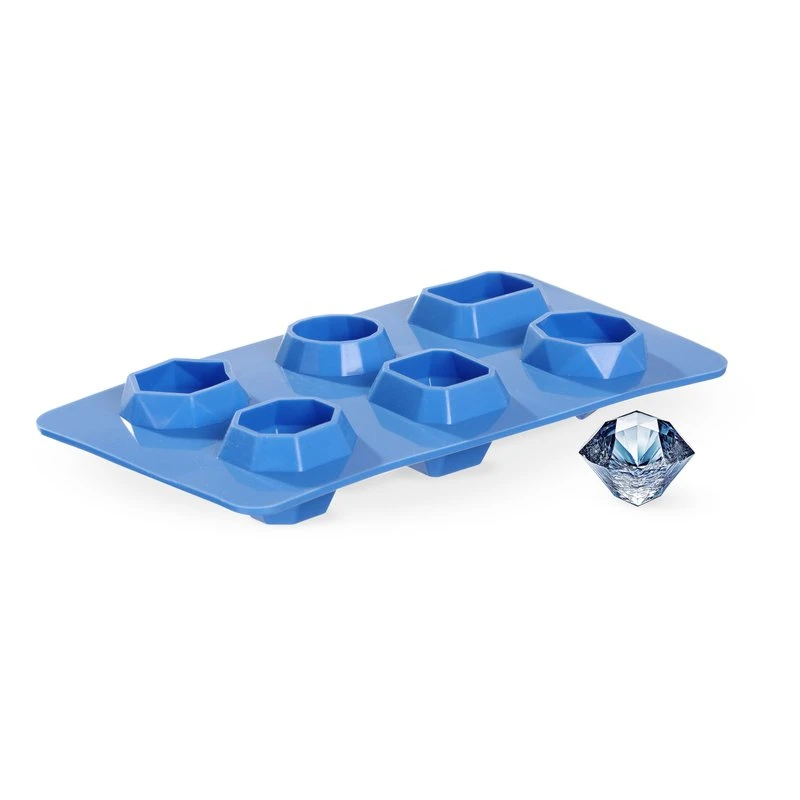 Eiswürfelform Edelsteinform Silikon 6 Stk. 679012 by Hendi color Svart