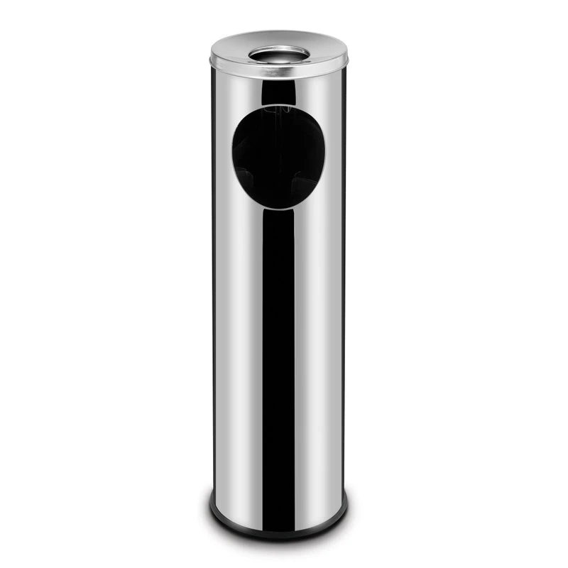 Standabfallbehälter mit Aschenbecher 33 l 240x660 mm 691397 by Hendi color Svart