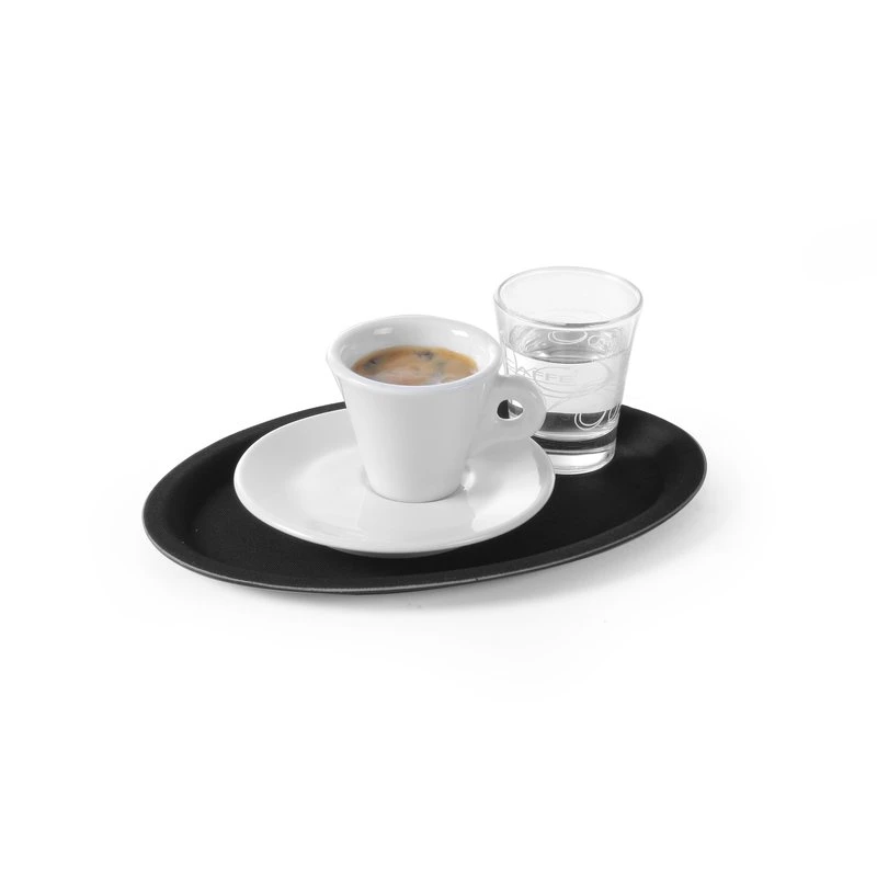 Serviertablett oval rutschfest 210x290 mm FRP 508732 by Hendi color Svart