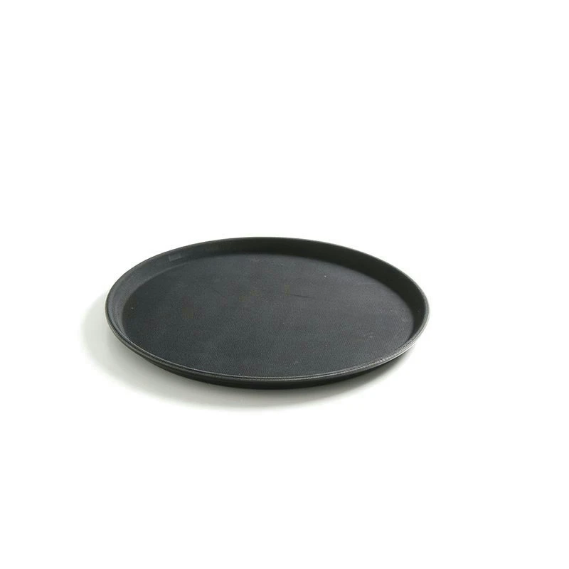 Serviertablett rund schwarz rutschfest 410x20 mm PP 878149 by Hendi color Svart