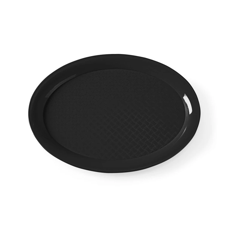Fast-Food-Tablett Polypropylen oval schwarz 265x195 mm 878552 by Hendi color Svart