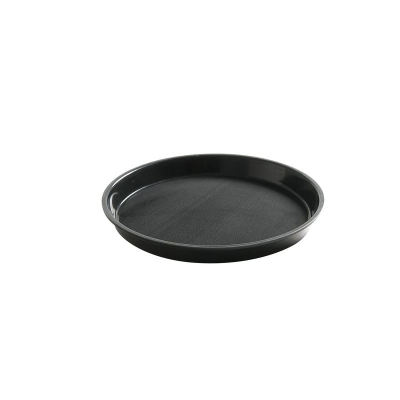 Serviertablett mit hohem Rand rund 320x37 mm rutschfest PP 878606 by Hendi color Svart