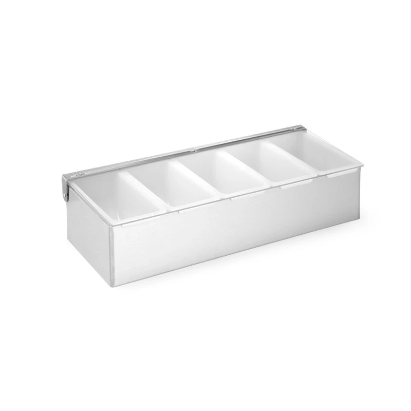 Zutatenbehälter mit 5 Einsätzen Edelstahl HDPE 552100 by Hendi color Svart