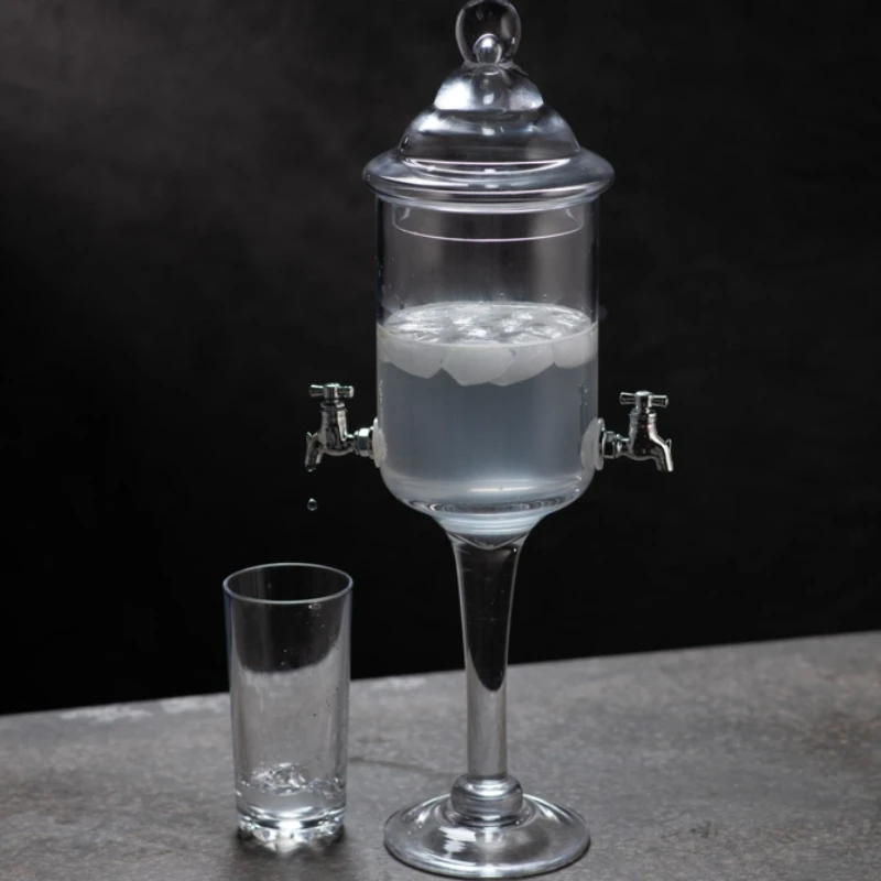 Getränkespender aus Glas mit 2 Zapfhähnen 1,2 Liter 14677 by Drink color Helder