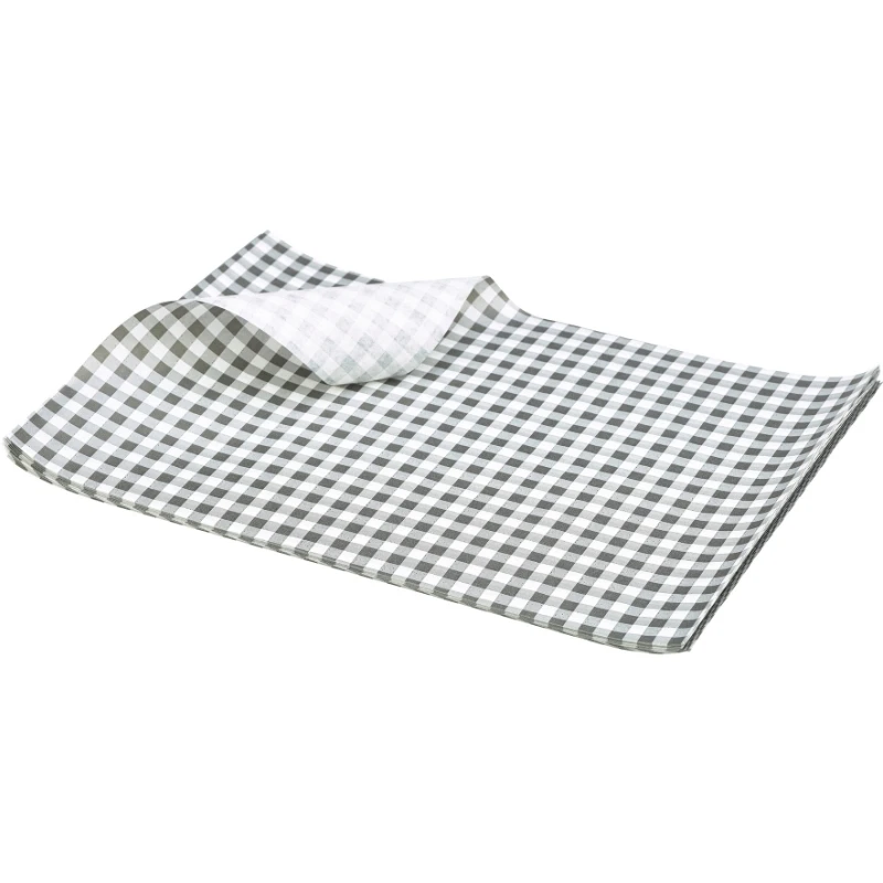 Fettfreies Papier Gitter Schwarz 25 x 20 cm - 1000 Stk. PN1487GBK by Genware color Svart